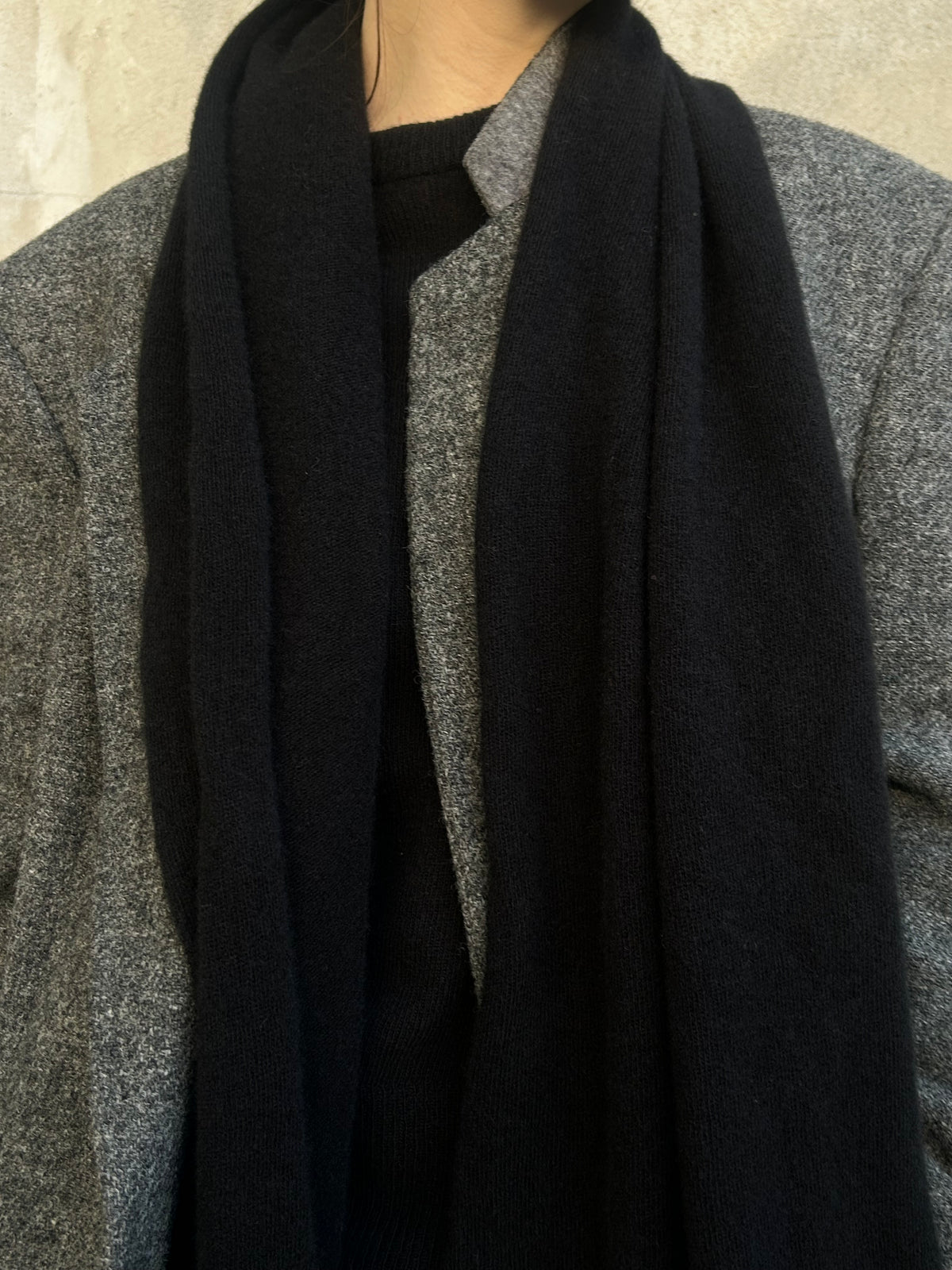 Classic Baby Merino Scarf Black Winter scarf