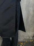Black Satin Apron Skirt
