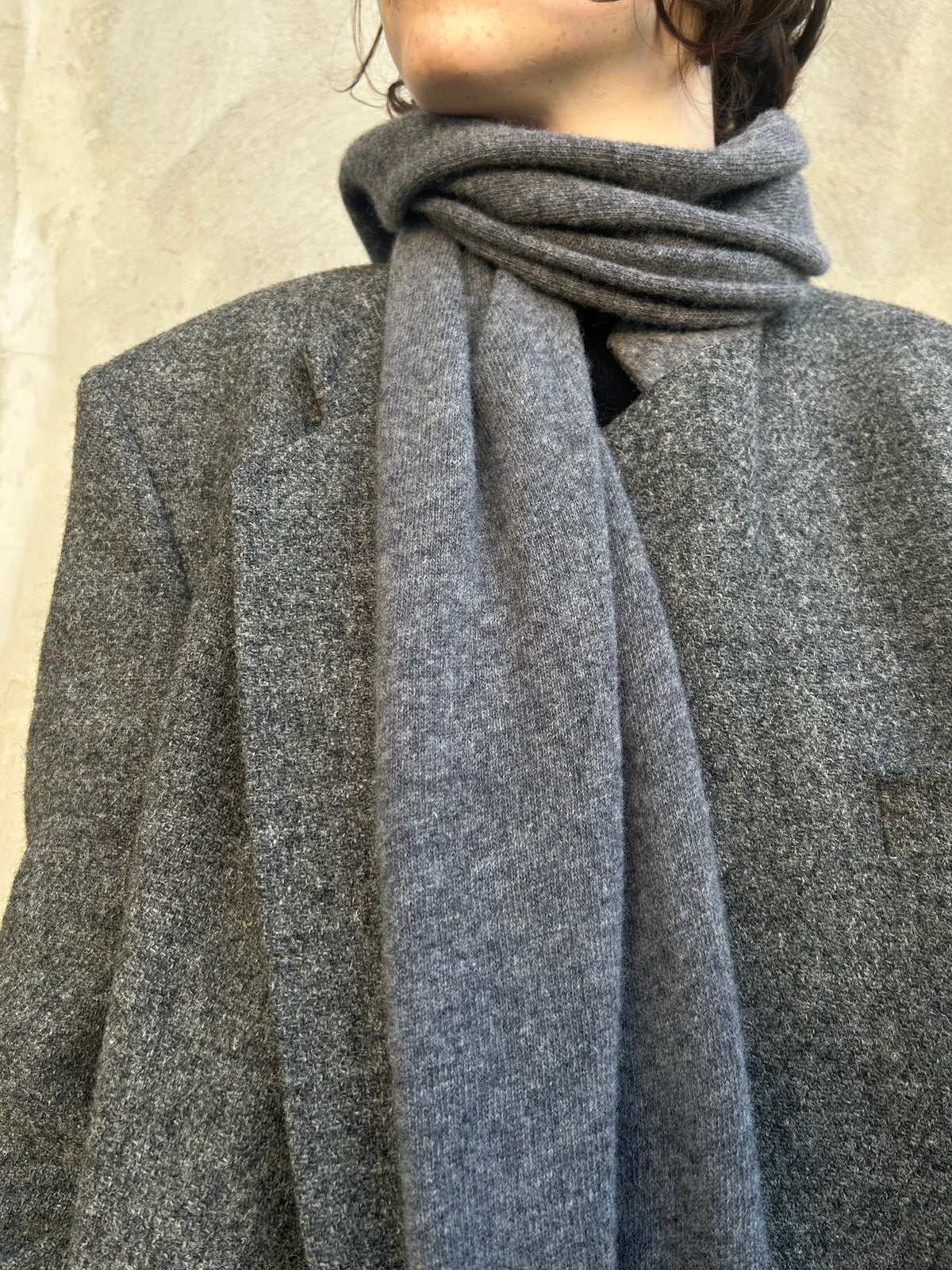 Classic Baby Merino Scarf Grey Scarf