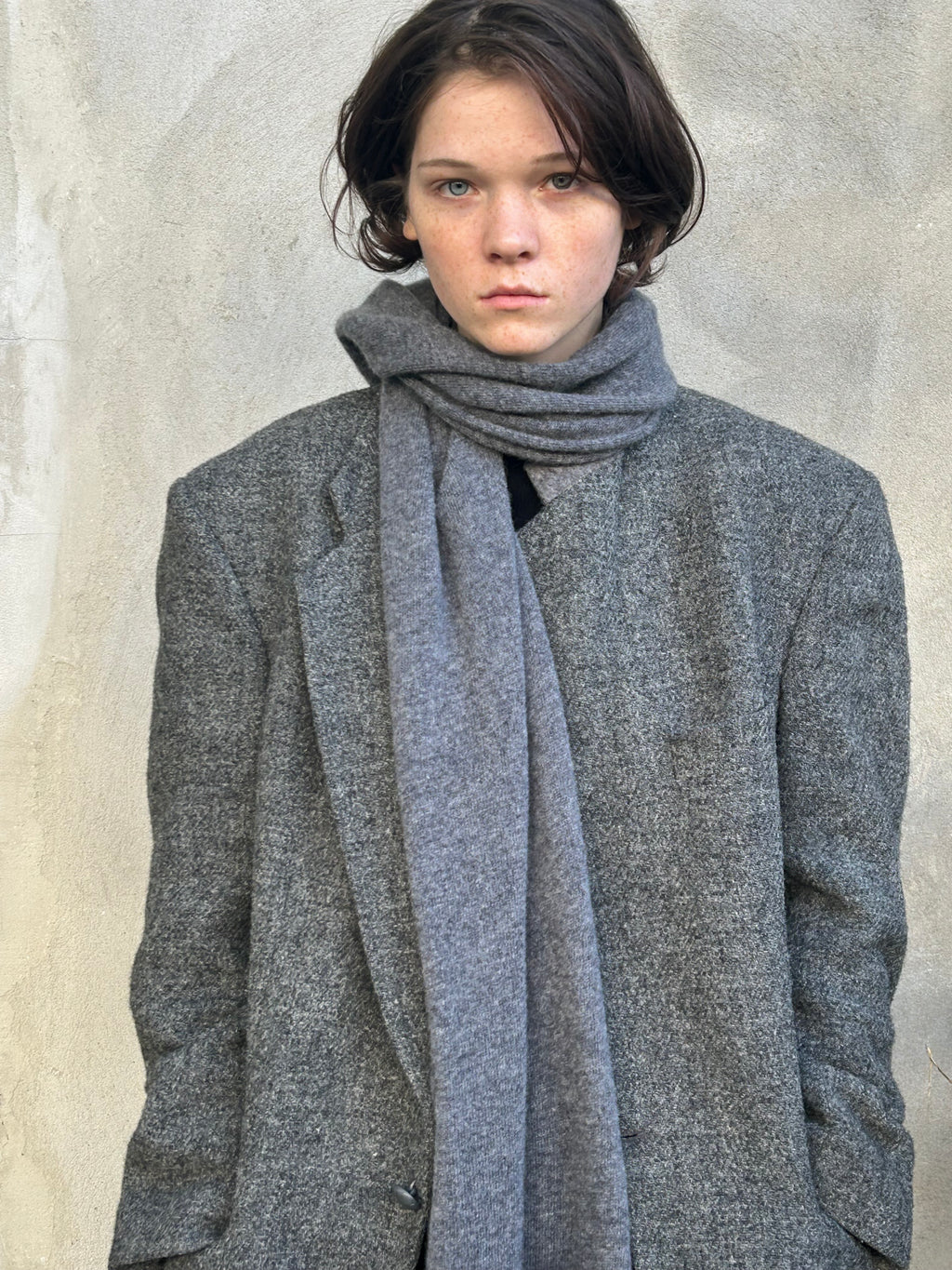 Classic Baby Merino Scarf Grey Scarf