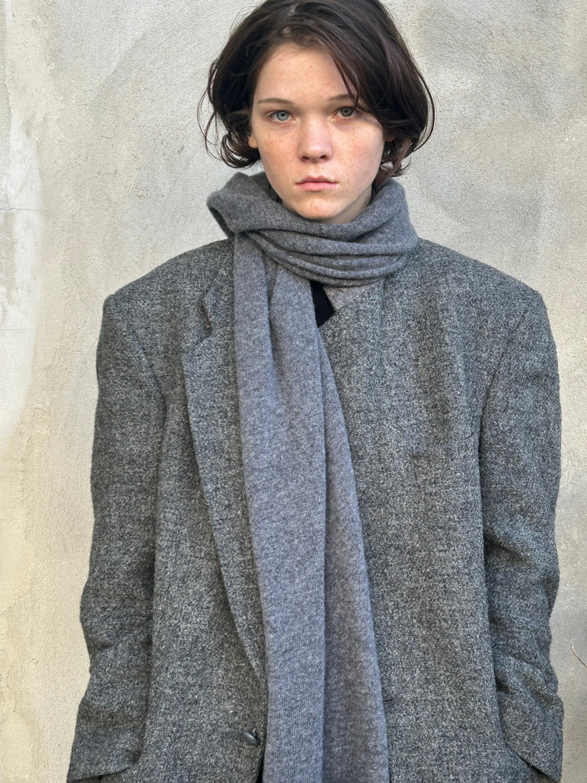 Classic Baby Merino Scarf Grey Scarf