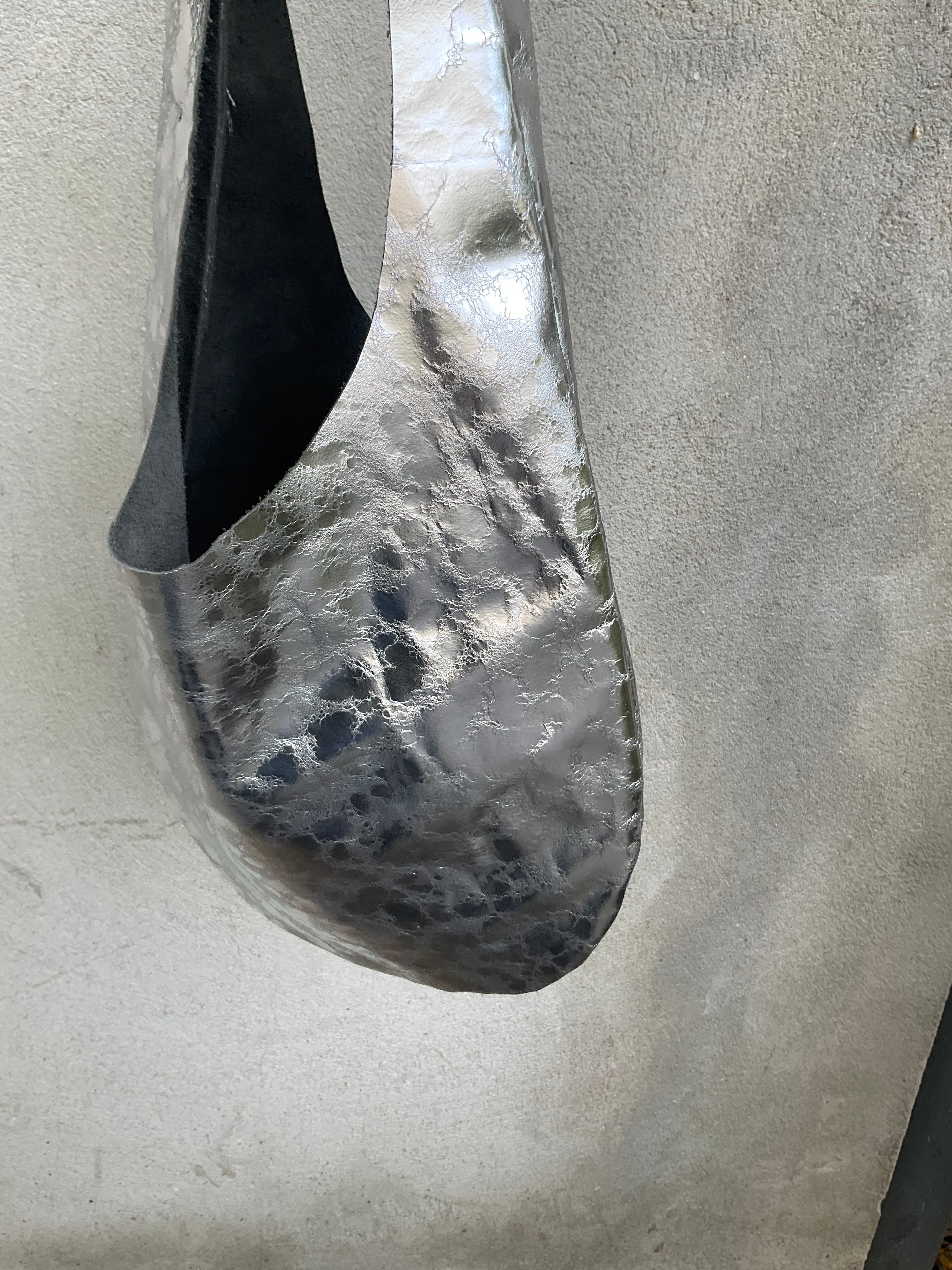 Silver Leather Hobo Bag – One of a Kind