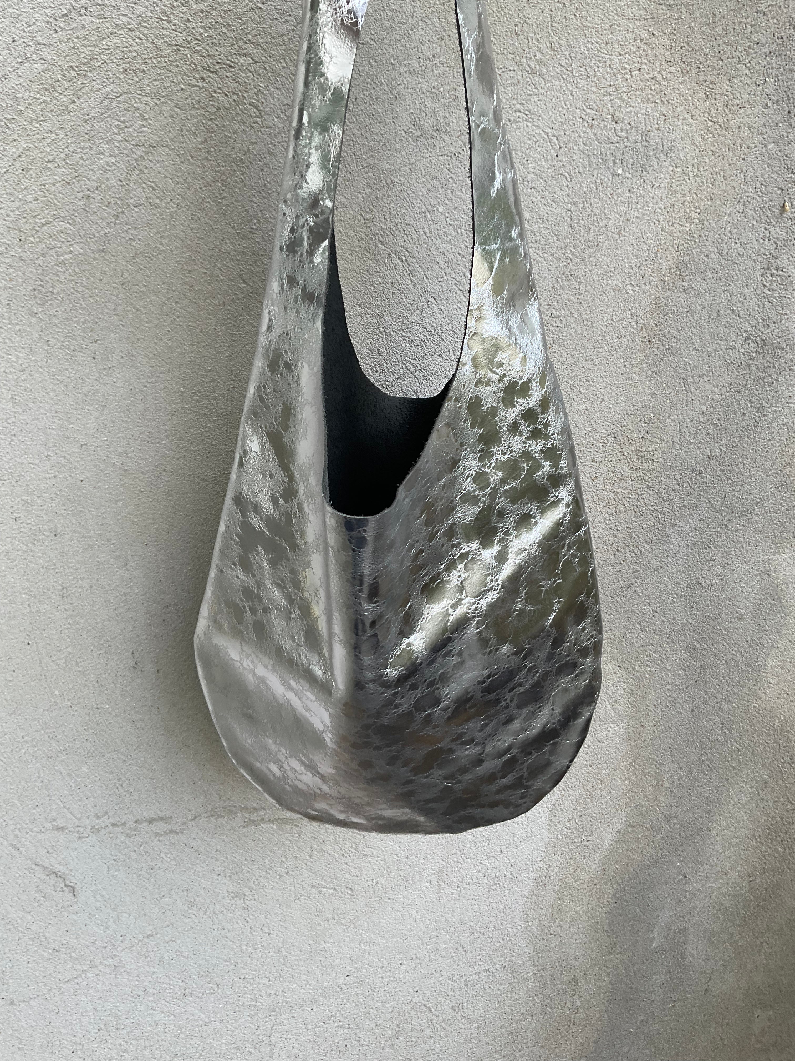Silver Leather Hobo Bag – One of a Kind