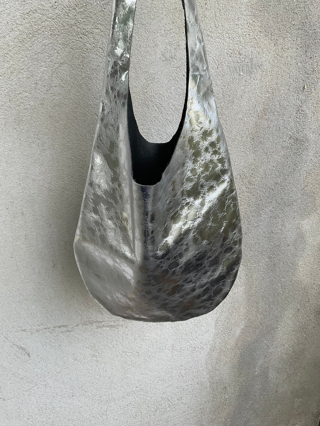Silver Leather Hobo Bag – One of a Kind