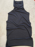 High Neck Tank Top —  viscose black