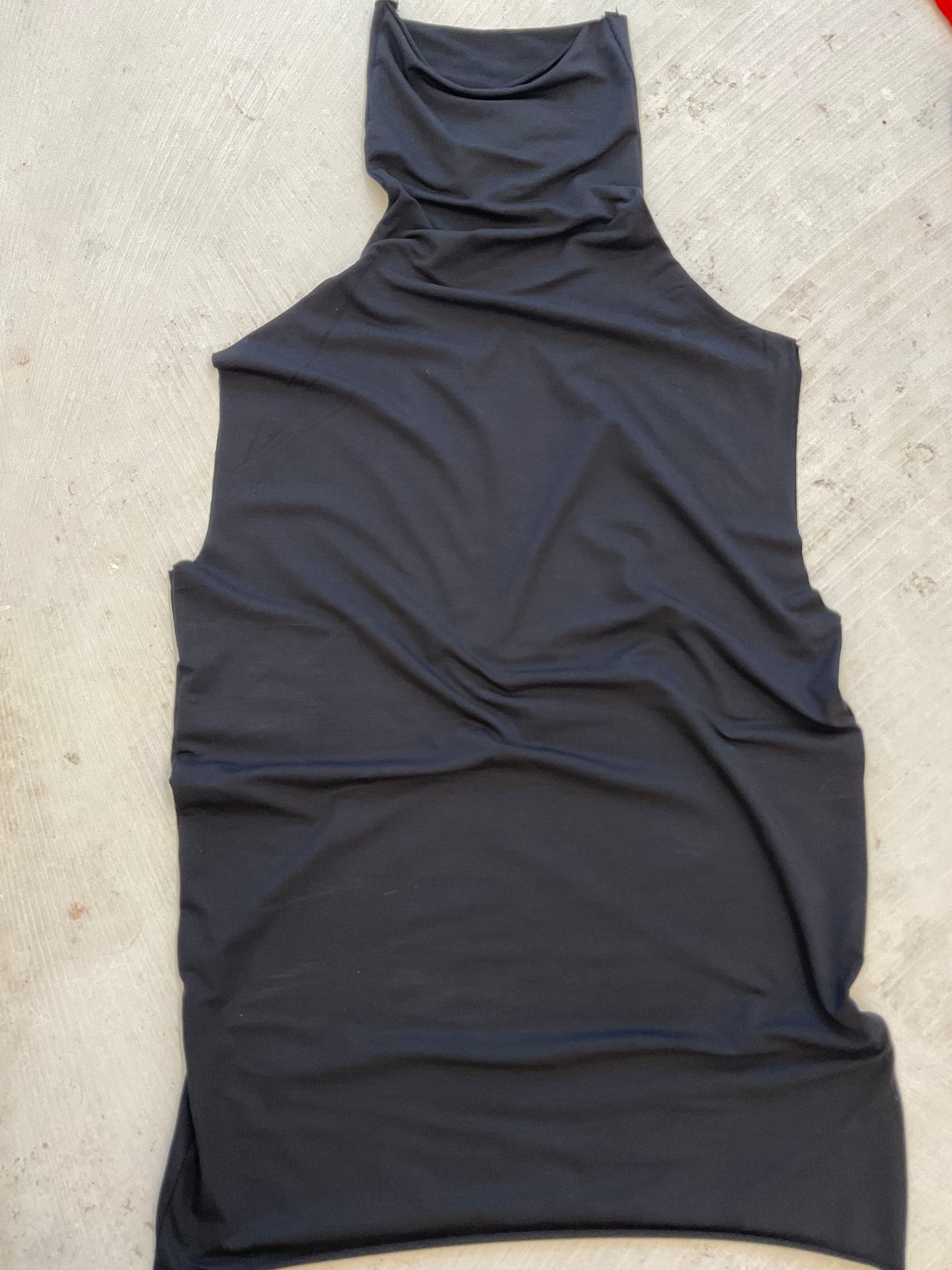 High Neck Tank Top —  viscose black