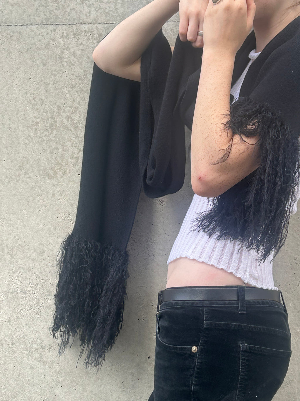 Merino Scarf with Fluffy Fringes – Pre-Order