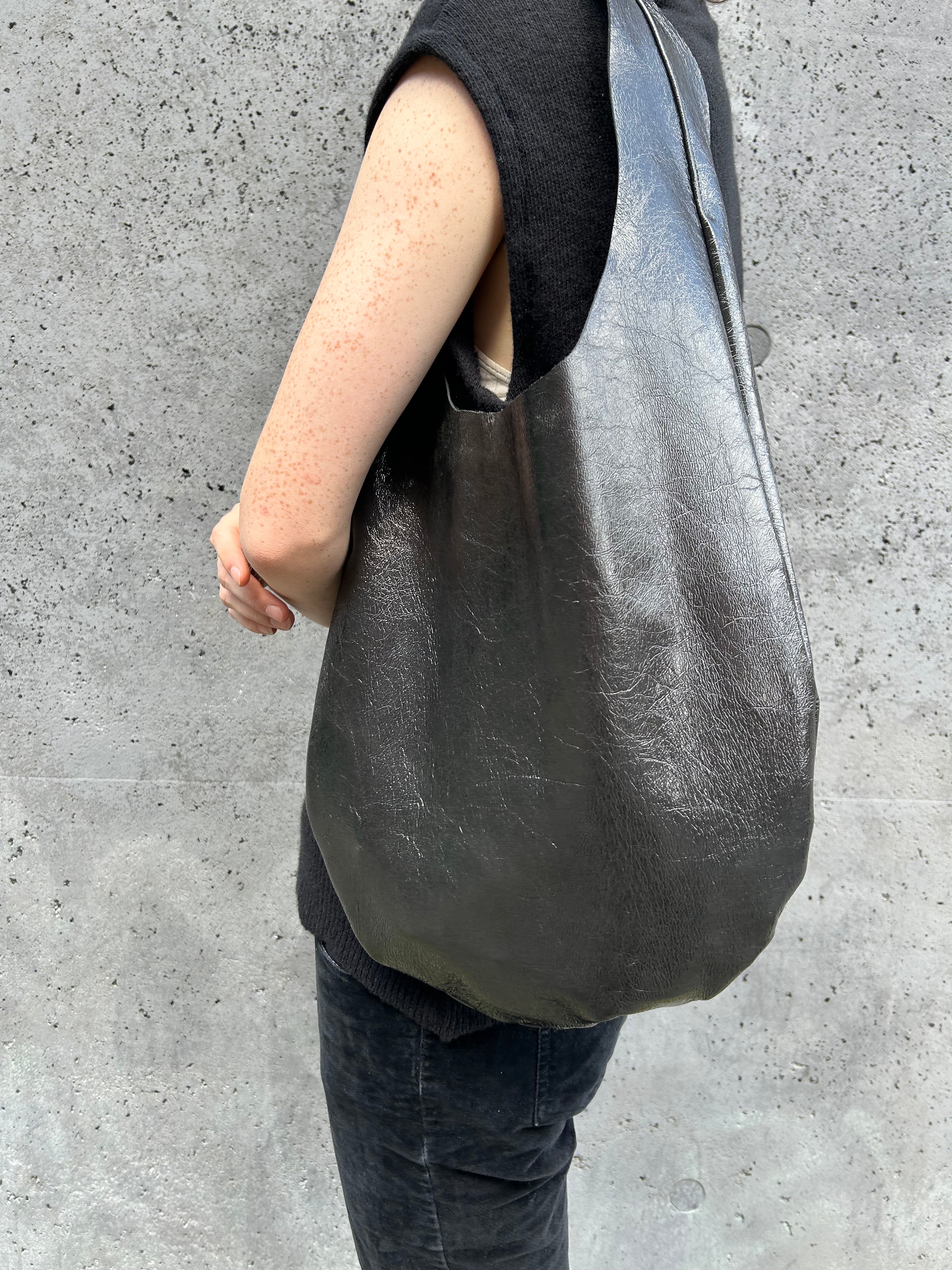 Leather Hobo Vera Black