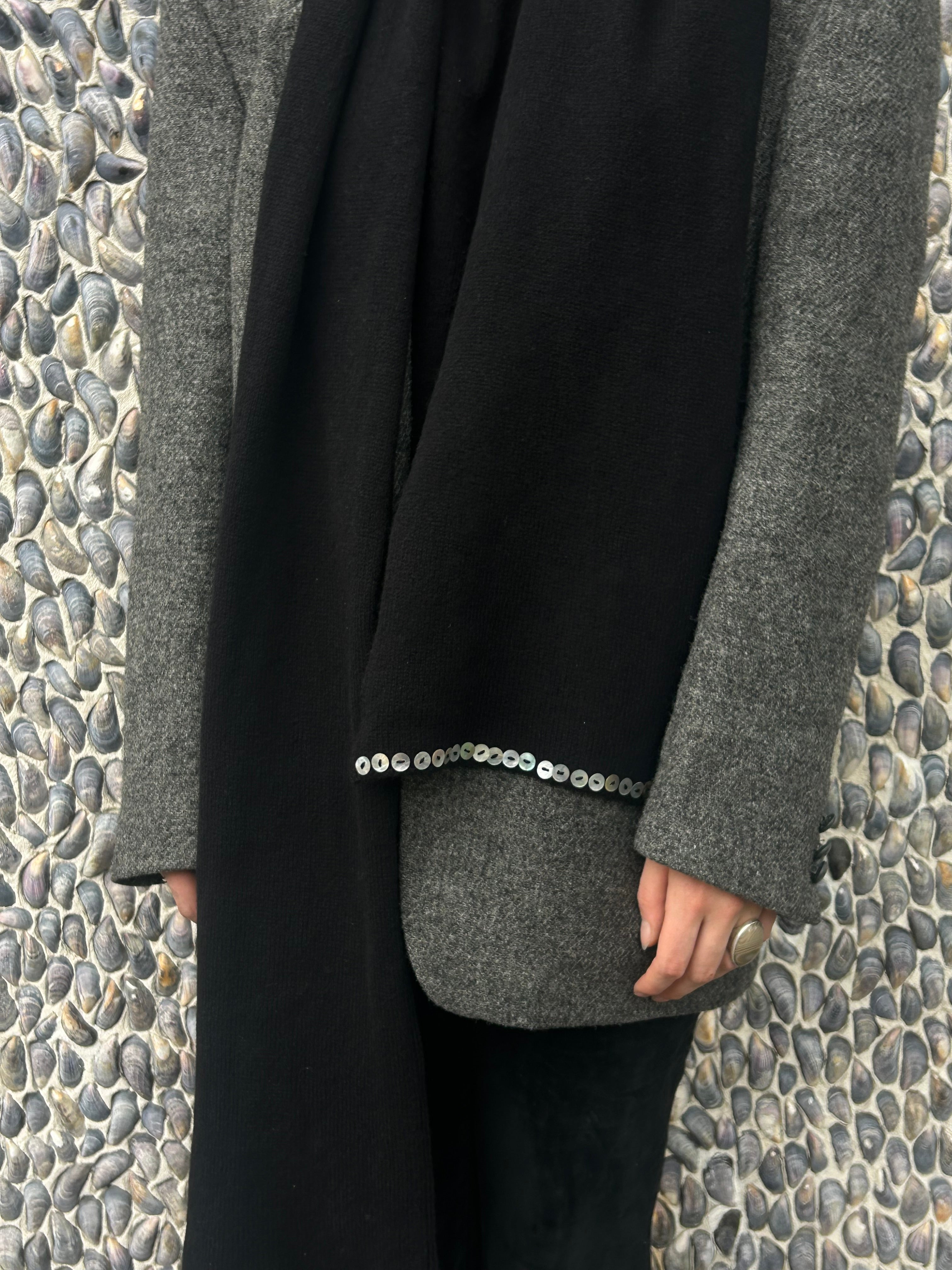 Merino Scarf with Mother-of-Pearl Buttons – Pre-Order