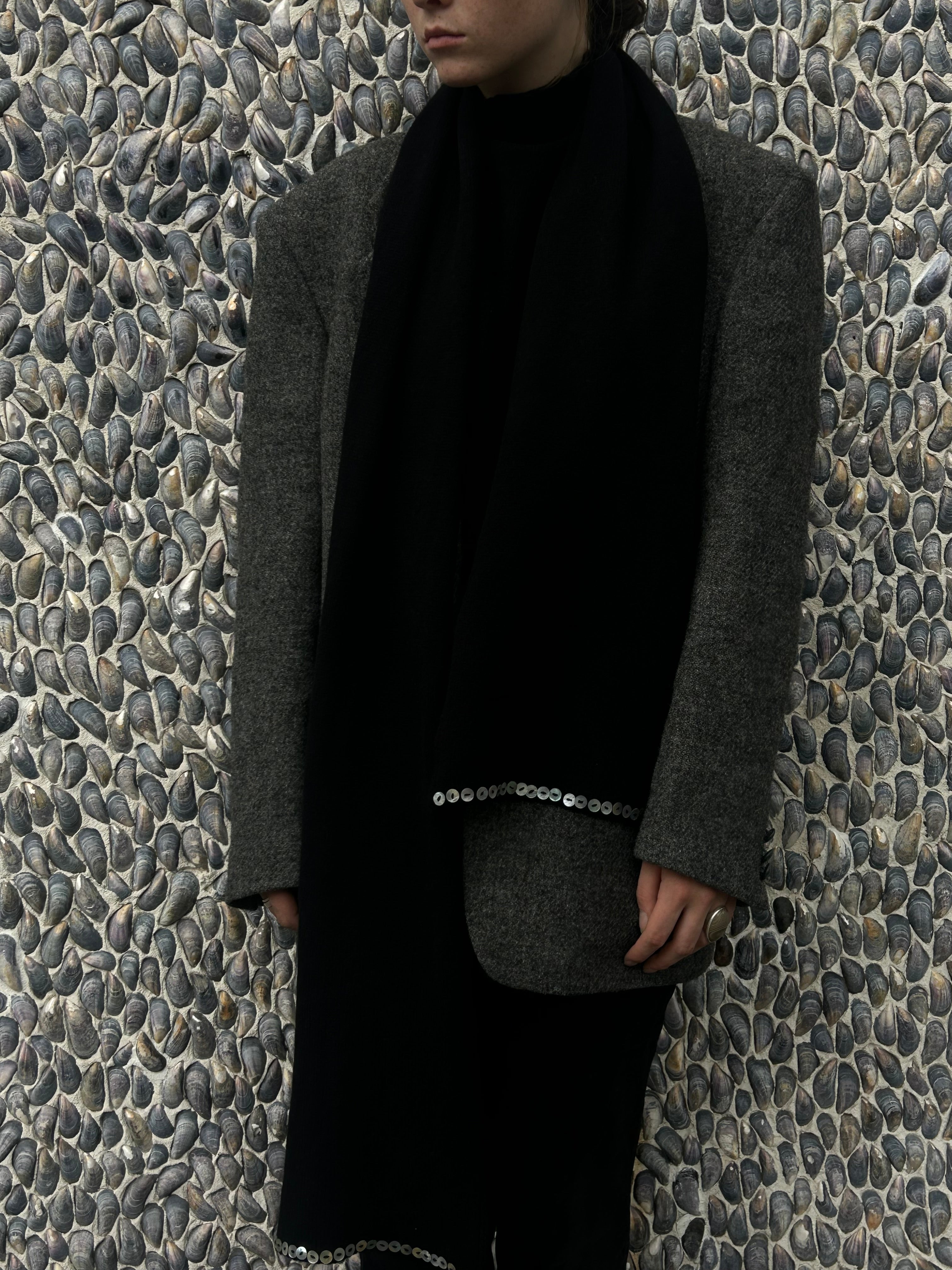 Merino Scarf with Mother-of-Pearl Buttons – Pre-Order