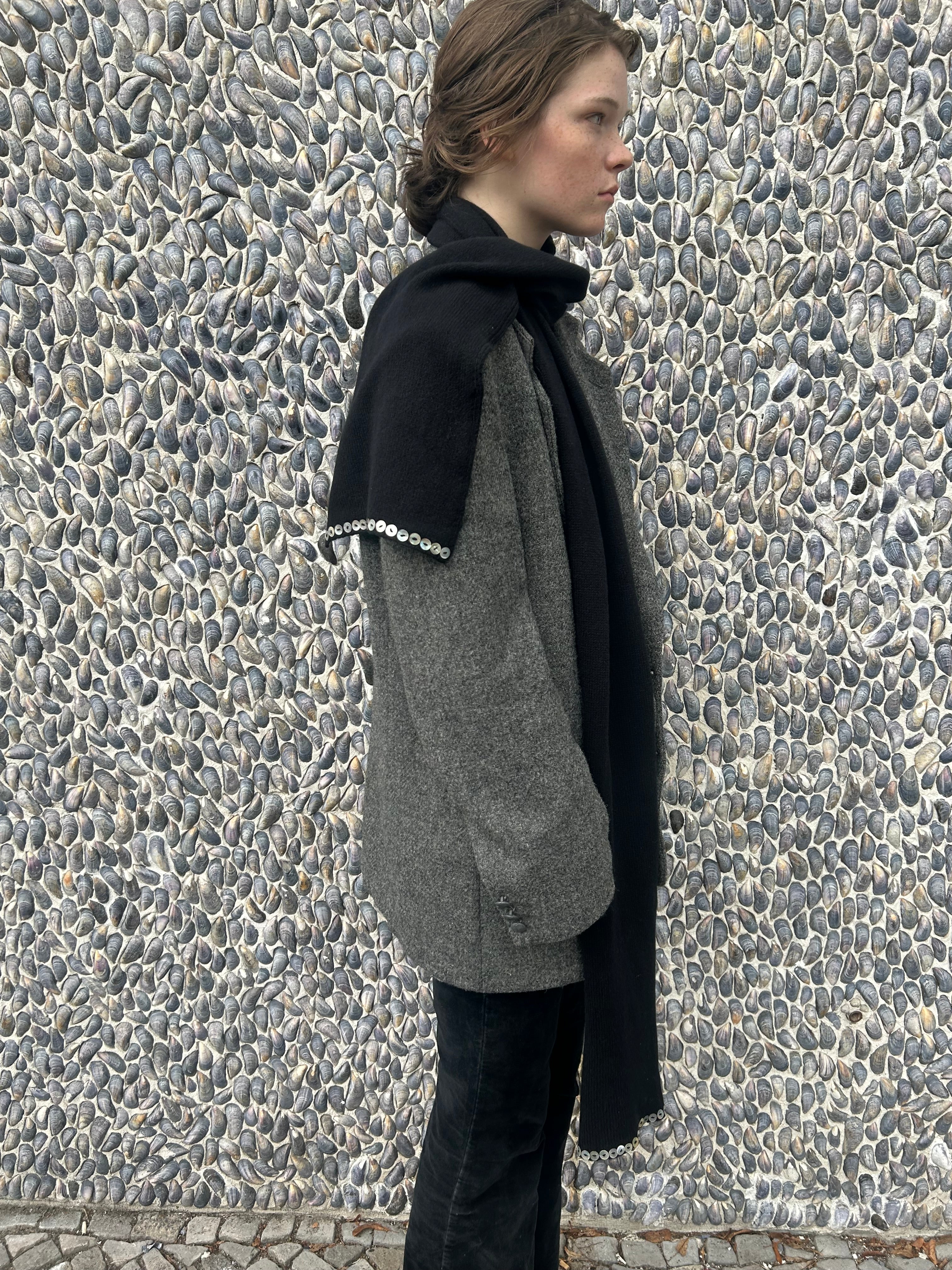 Merino Scarf with Mother-of-Pearl Buttons – Pre-Order