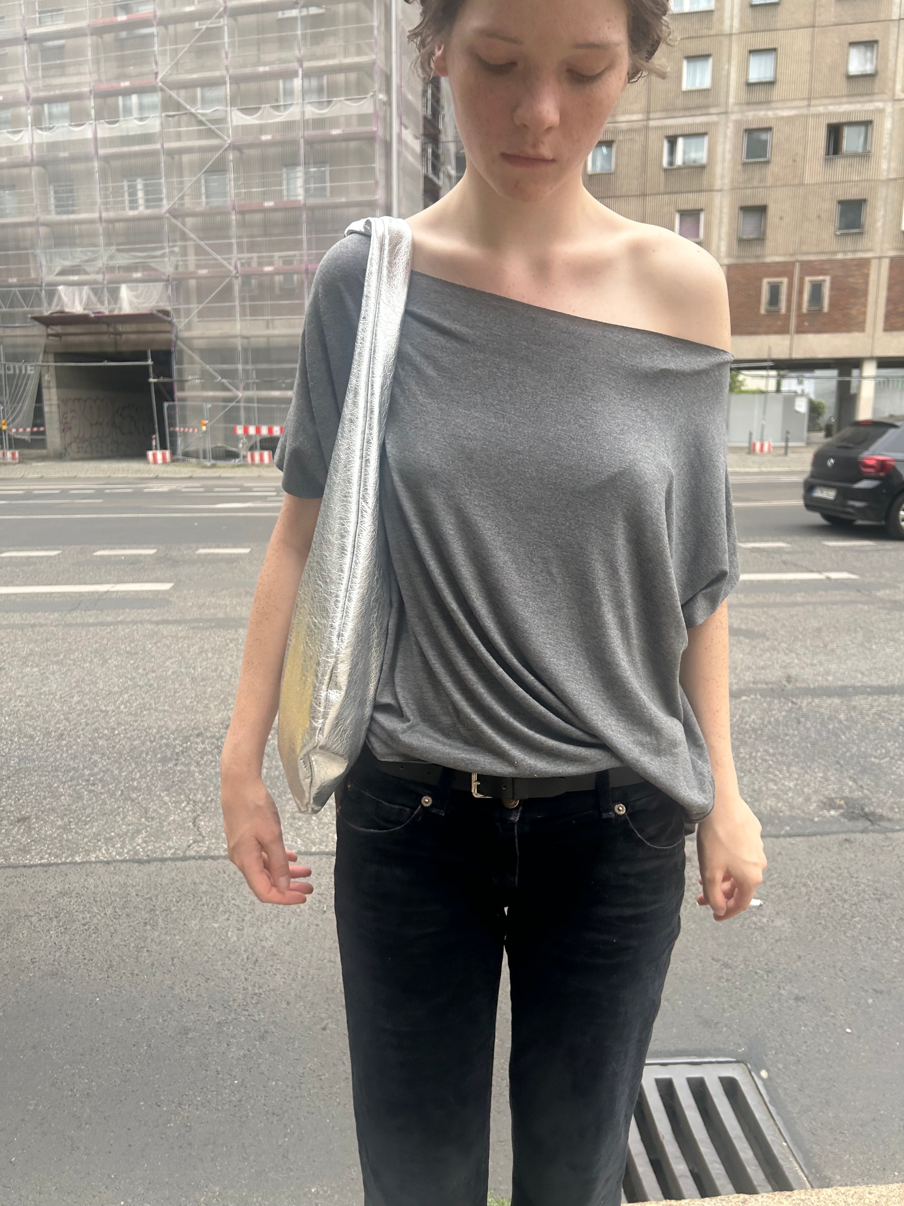 Silver Leather Hobo Vera