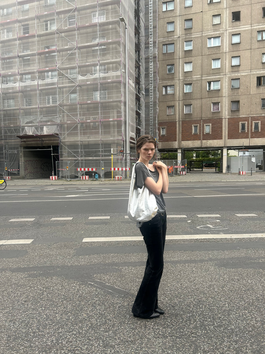 Silver Leather Hobo Vera