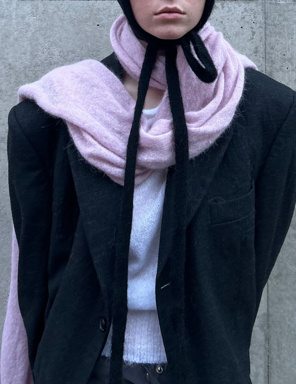 Merino Wool Bonnet with Mother-of-Pearl Buttons – Handmade in Berlin