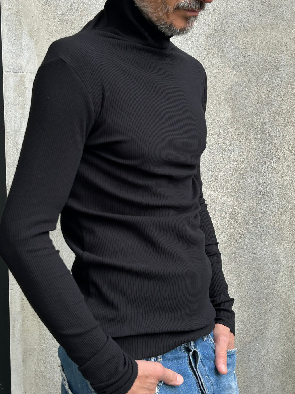 Harry Cotton Rib High Neck Top