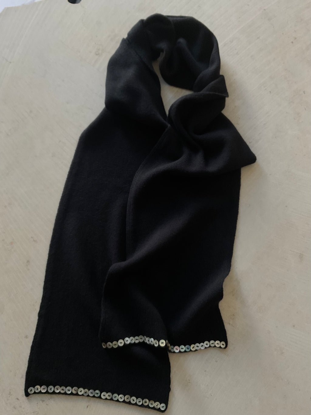 Merino Scarf with Mother-of-Pearl Buttons – Pre-Order