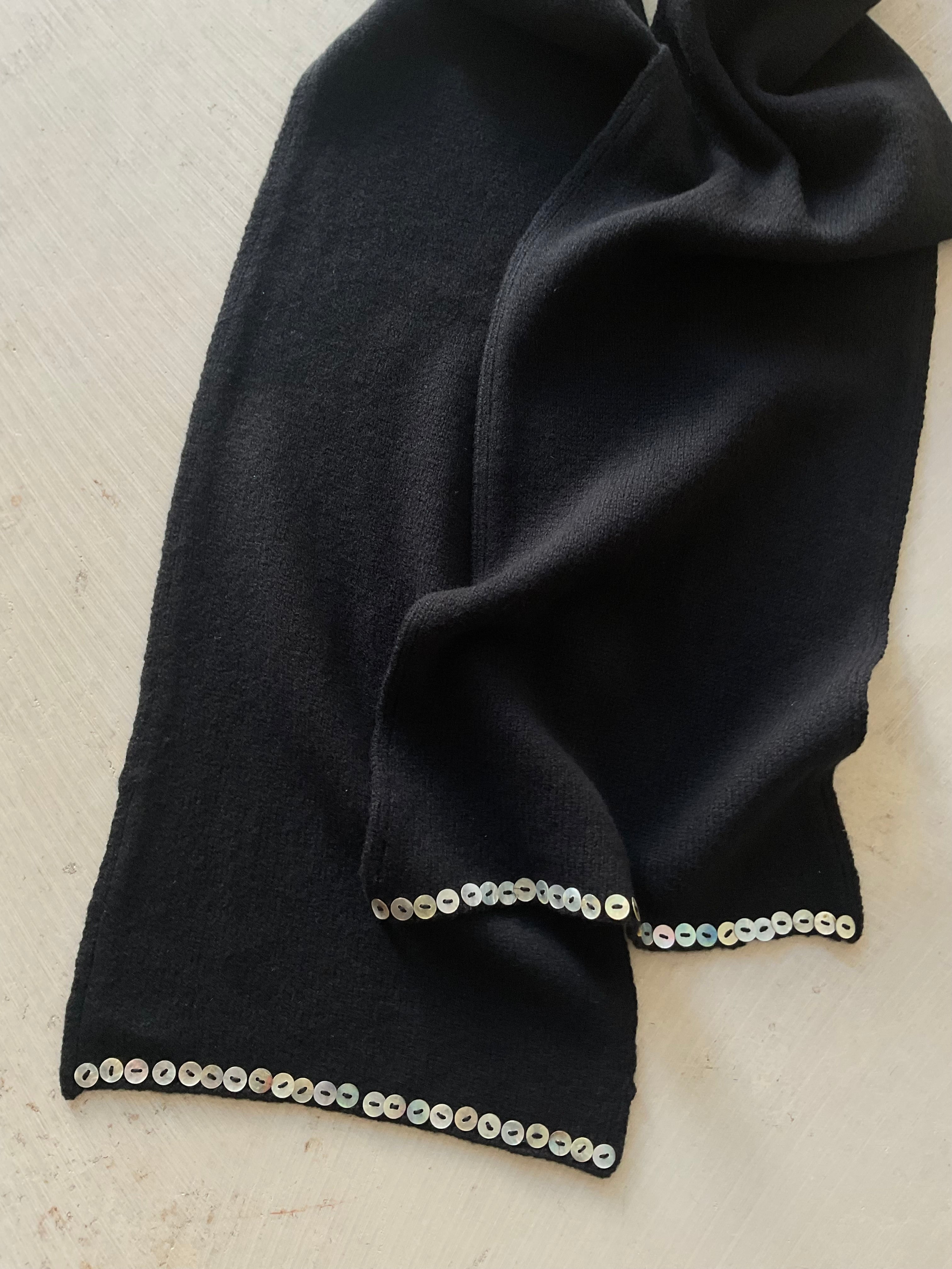 Merino Scarf with Mother-of-Pearl Buttons – Pre-Order