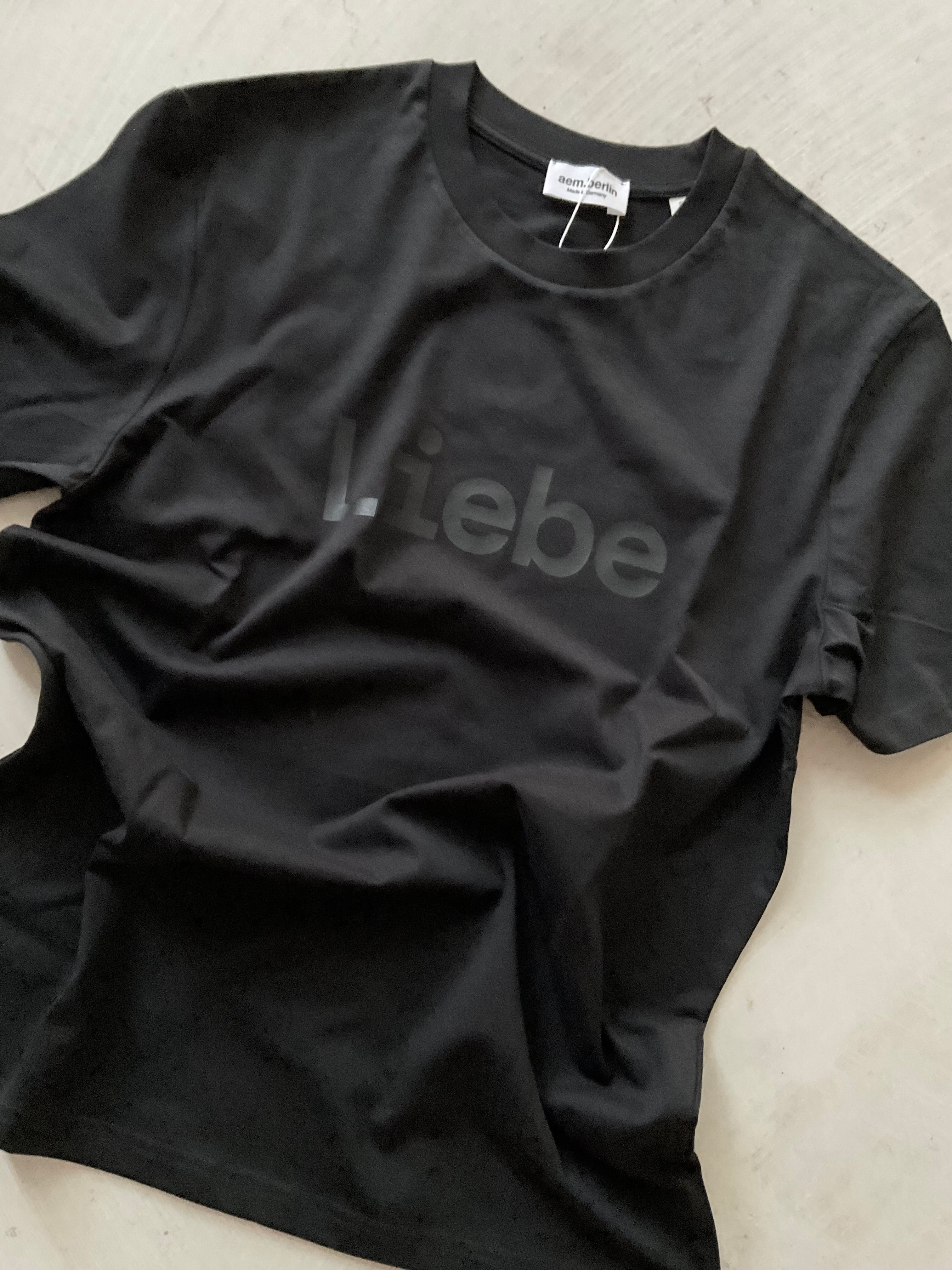 AEM  tshirt LIEBE black with black letters