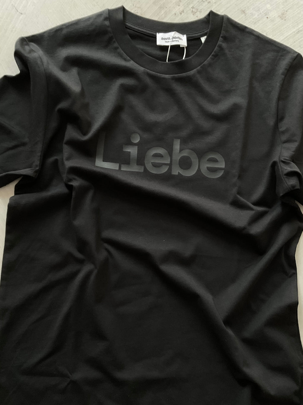 AEM  tshirt LIEBE black with black letters