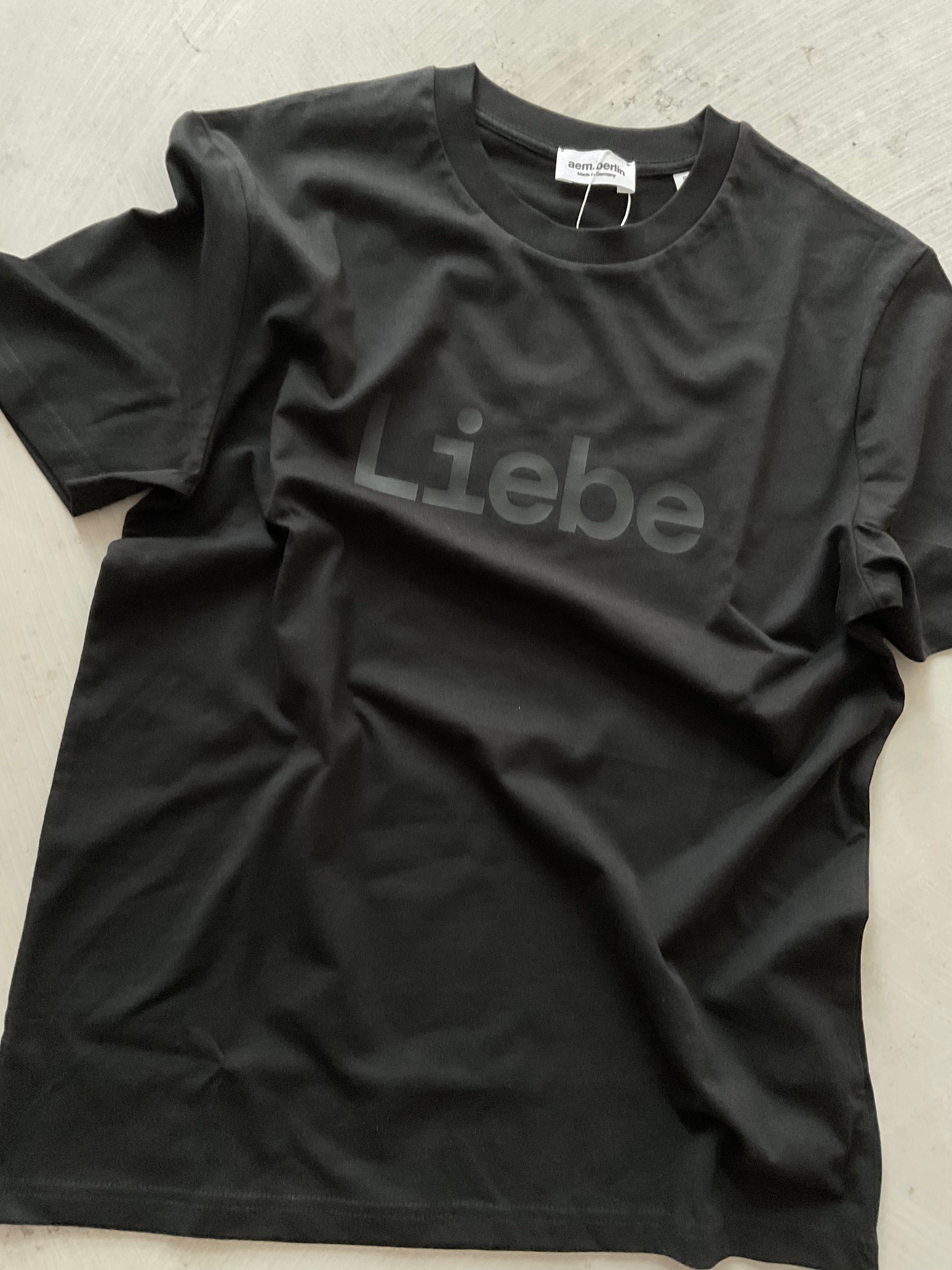 AEM  tshirt LIEBE black with black letters