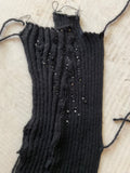 Unique Merino Mohair Backless Top with Bead Embroidery  Handmade in Berlin