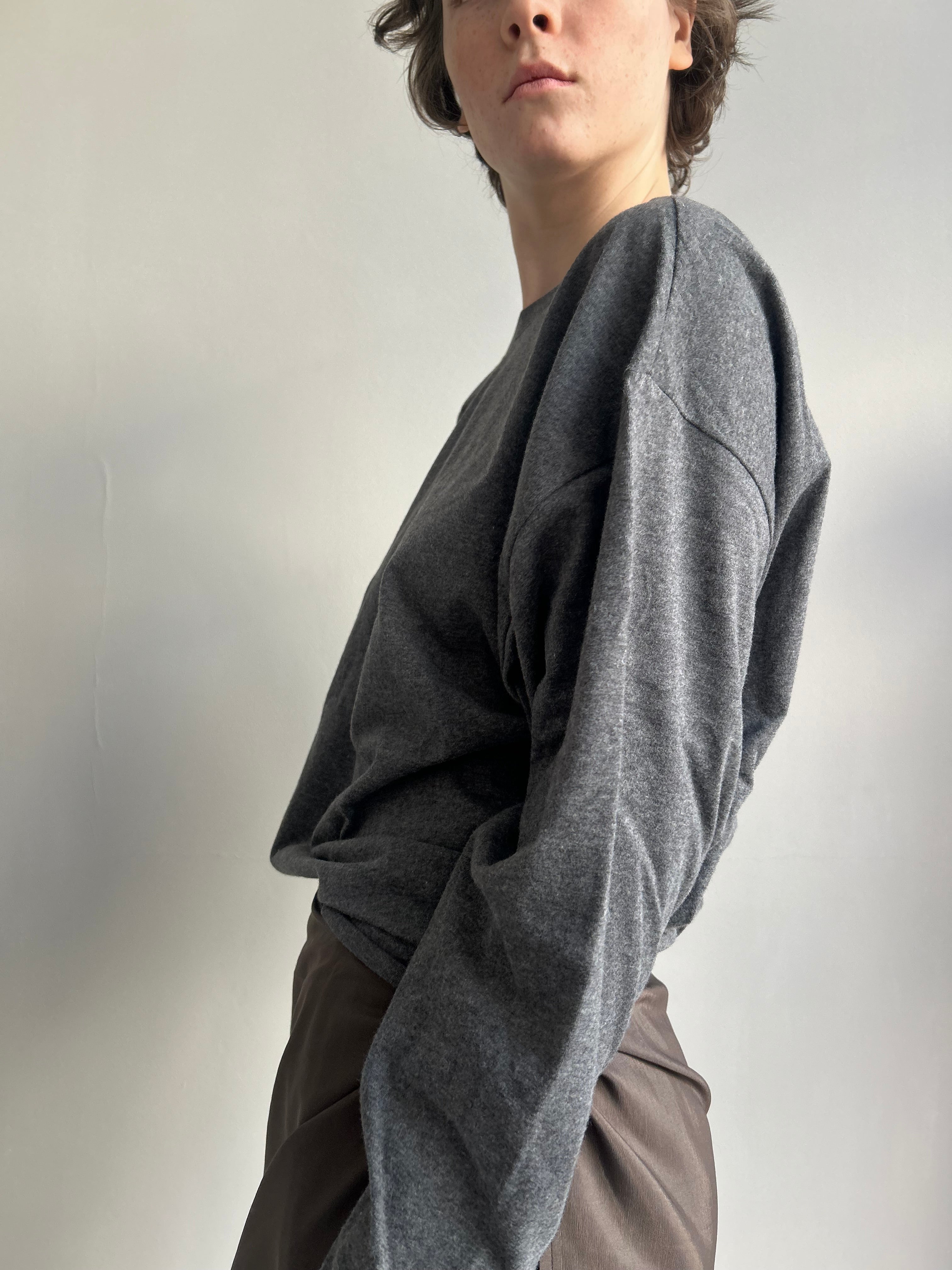 Bella Top — Open Back (Brushed Cotton) grey