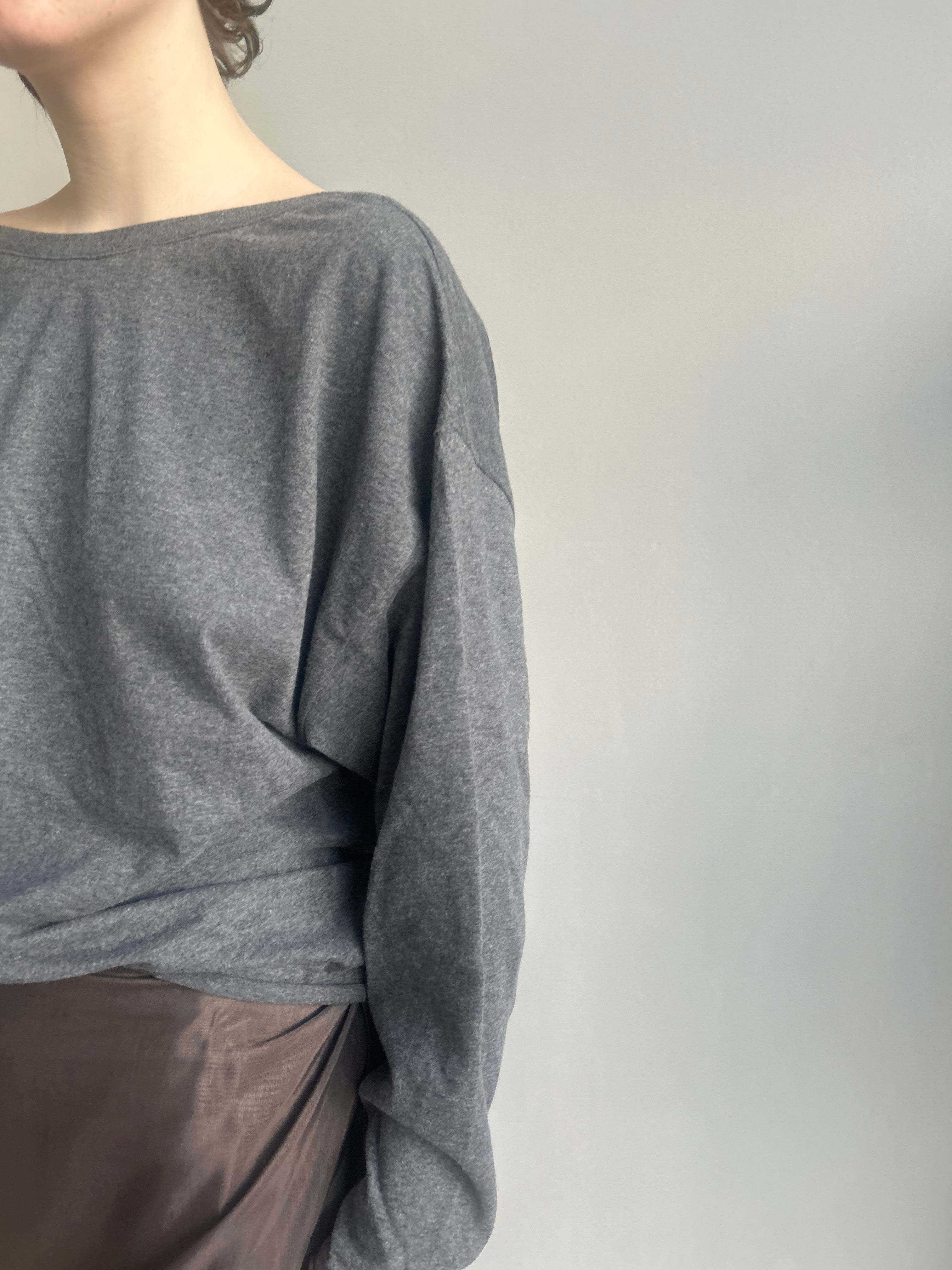 Bella Top — Open Back (Brushed Cotton) grey