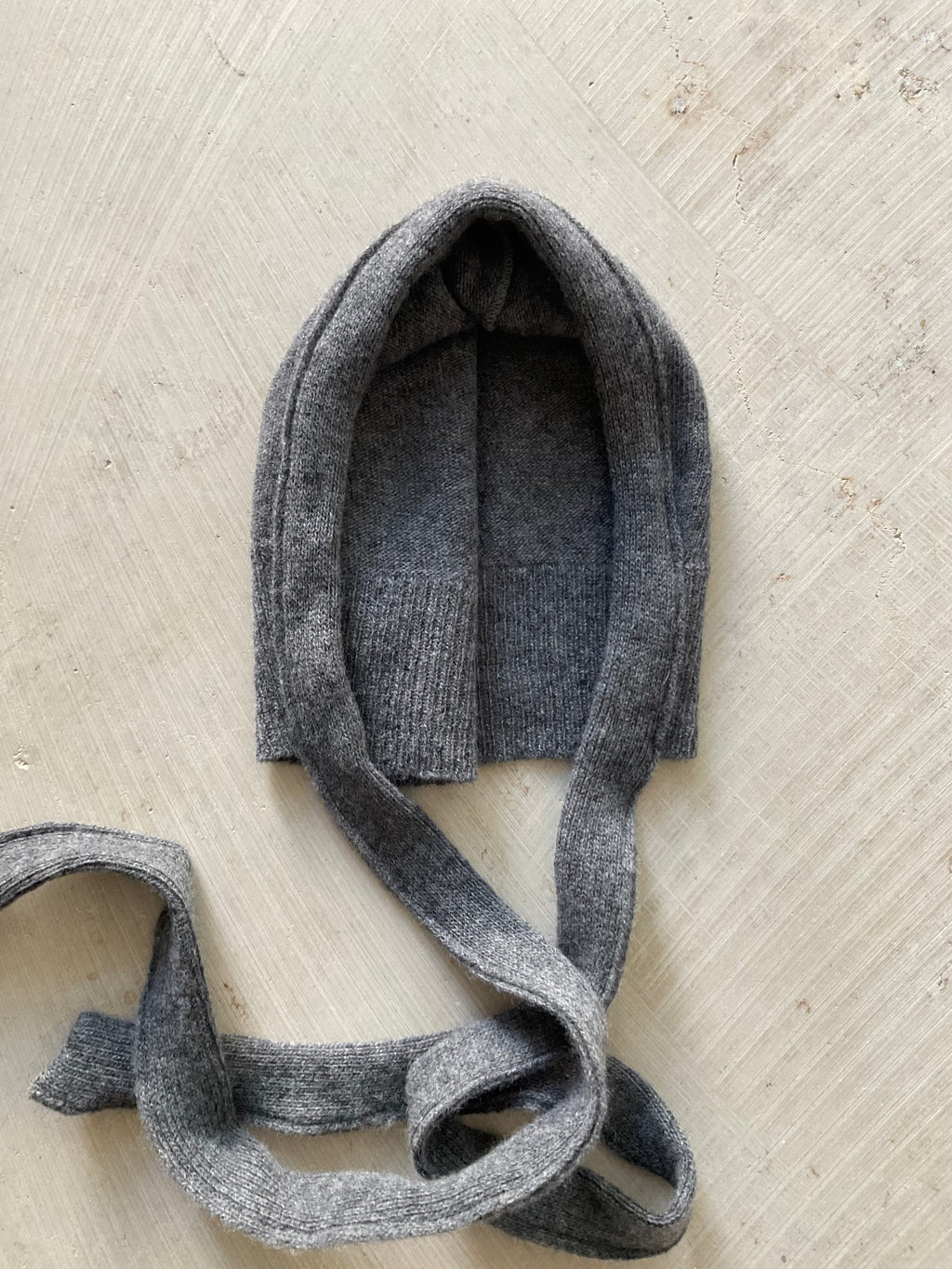 Merino Wool Bonnet with Mother-Handmade in Berlin grey