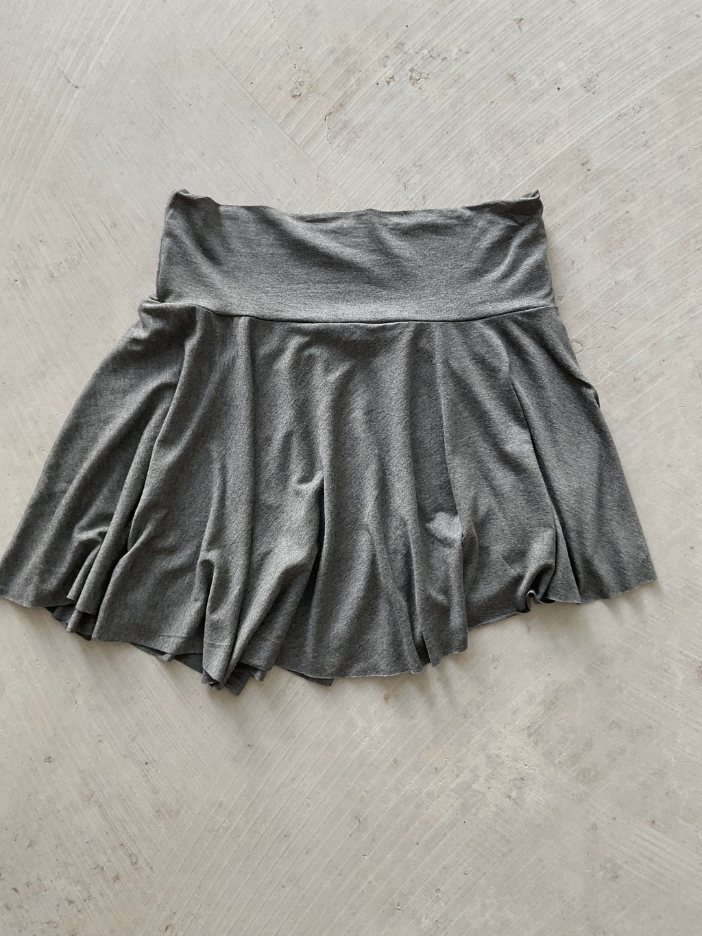 Cora Asymmetrical Viscose Mini  Skirt – dark  grey