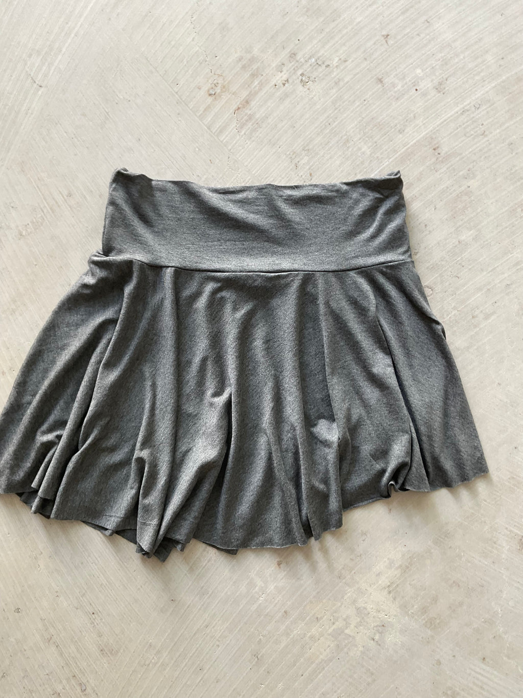 Cora Asymmetrical Viscose Mini  Skirt – dark  grey