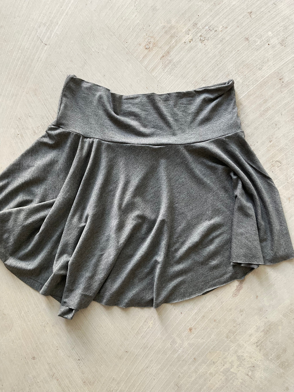 Cora Asymmetrical Viscose Mini  Skirt – dark  grey