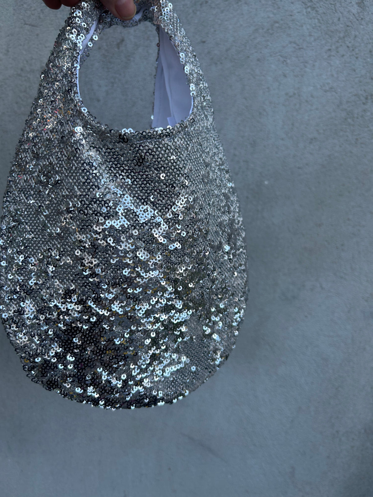 Mini Moonlight Hobo – Silver Sequin Handbag | Limited Edition