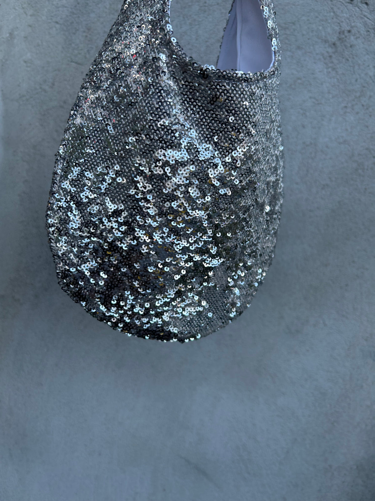 Mini Moonlight Hobo – Silver Sequin Handbag | Limited Edition