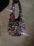 Mini Moonlight Hobo – Champagne Pink Sequin Handbag