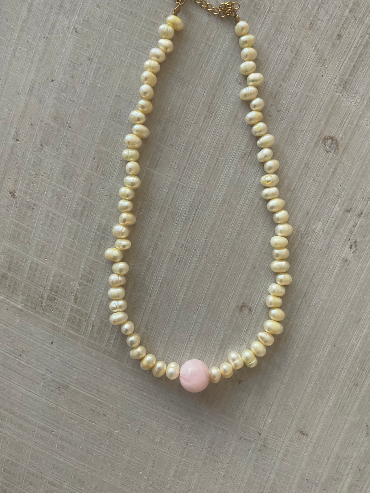 Freshwater Pearl & Pink Stone Necklace – One of a Kind