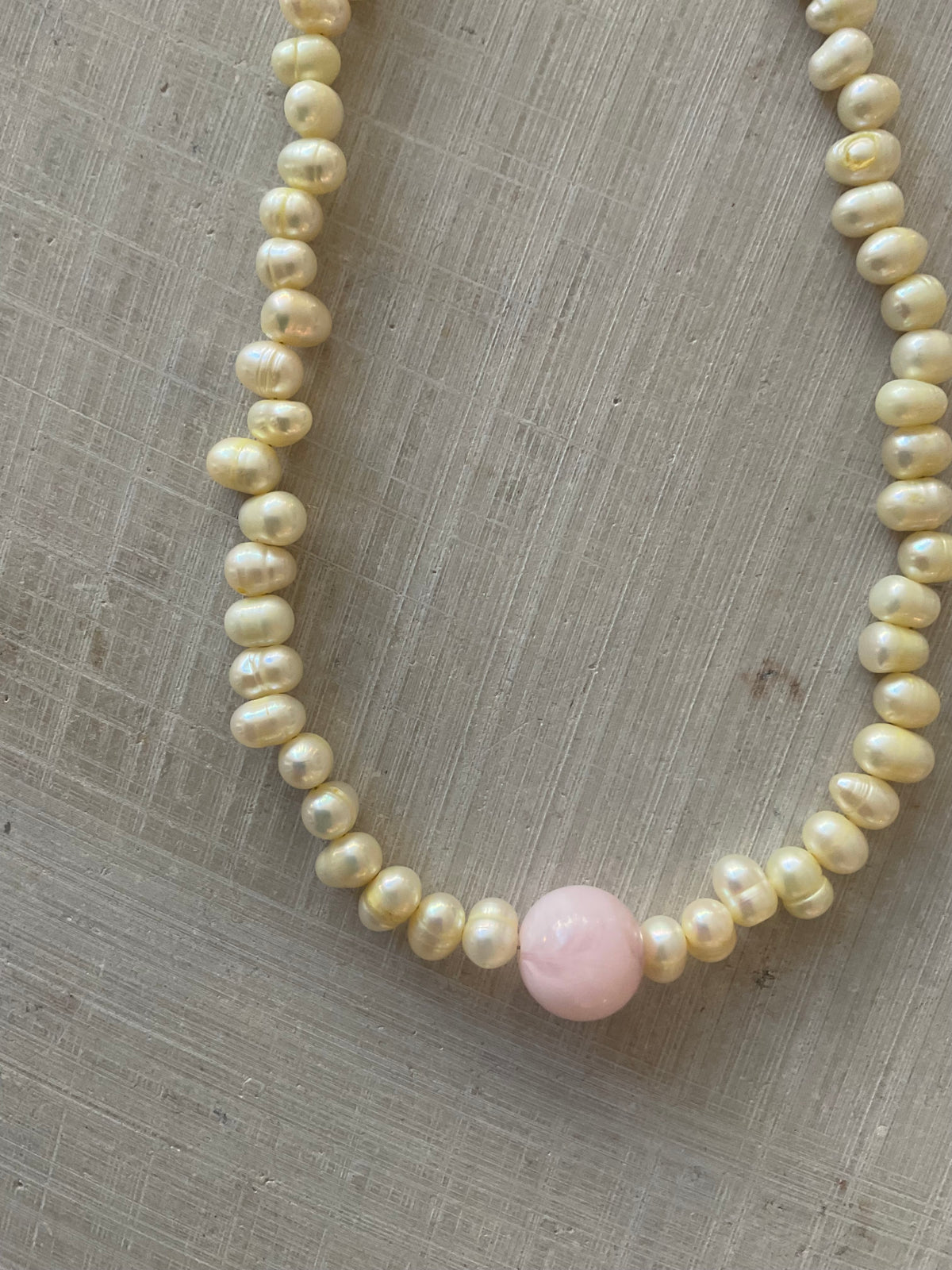 Freshwater Pearl & Pink Stone Necklace – One of a Kind