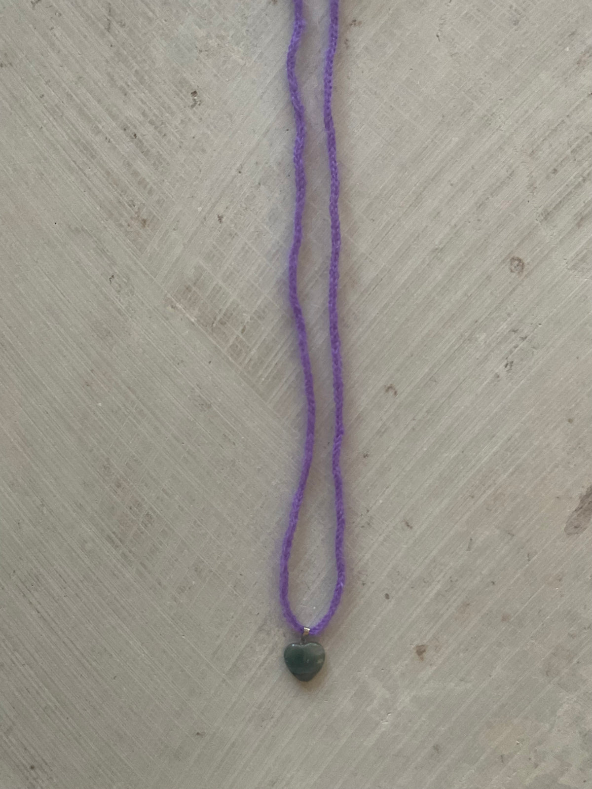 Stone Heart Mohair Necklace Violet