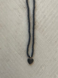 Stone Heart Mohair Necklace Black