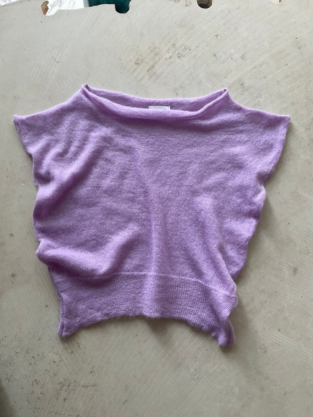 Luna — Baby Alpaca Suri Sleeveless Knit Top Jade Green -Lilac