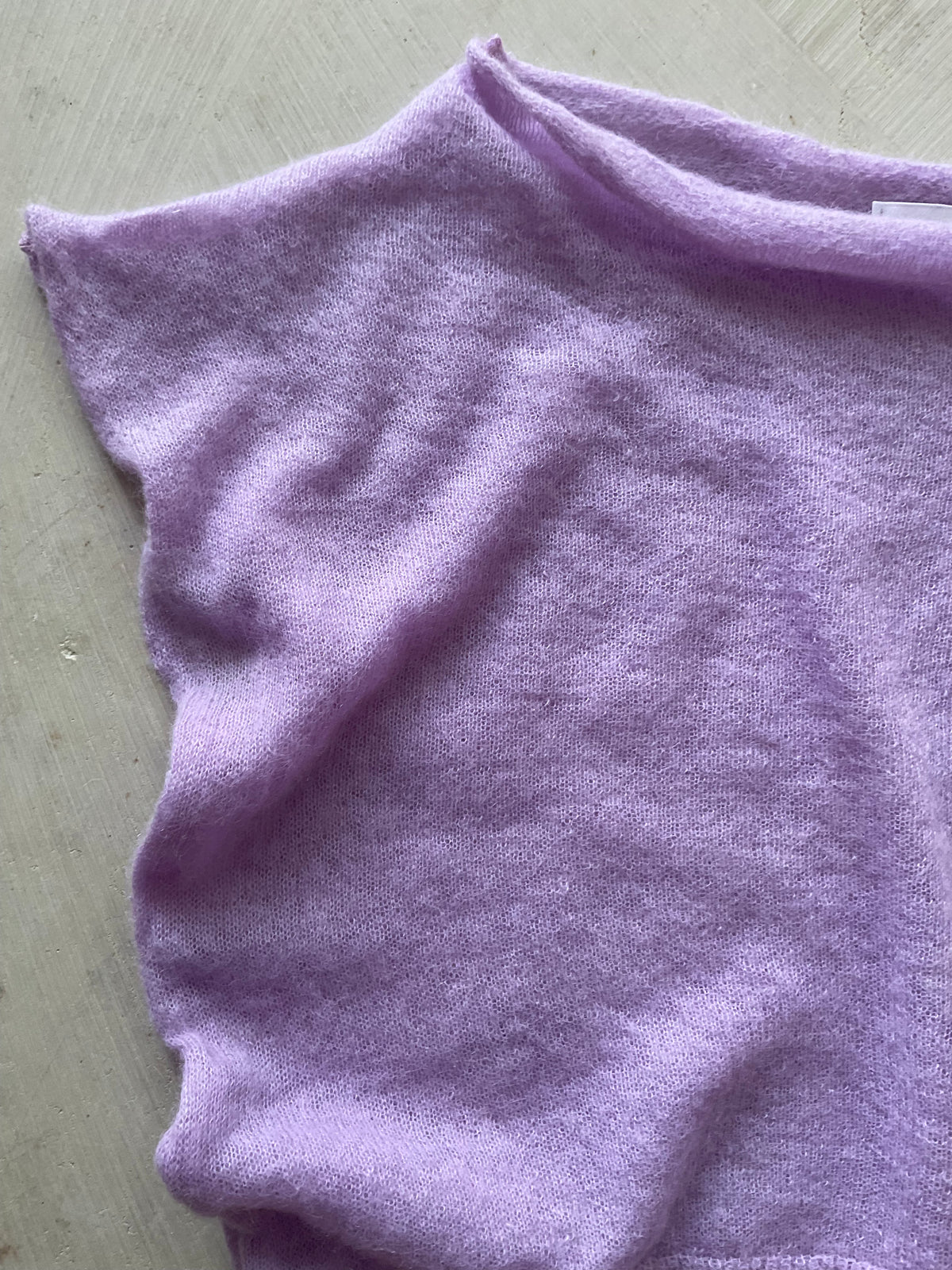 Luna — Baby Alpaca Suri Sleeveless Knit Top Jade Green -Lilac