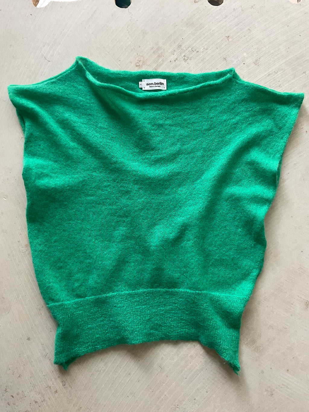 Luna — Baby Alpaca Suri Sleeveless Knit Top Jade Green.