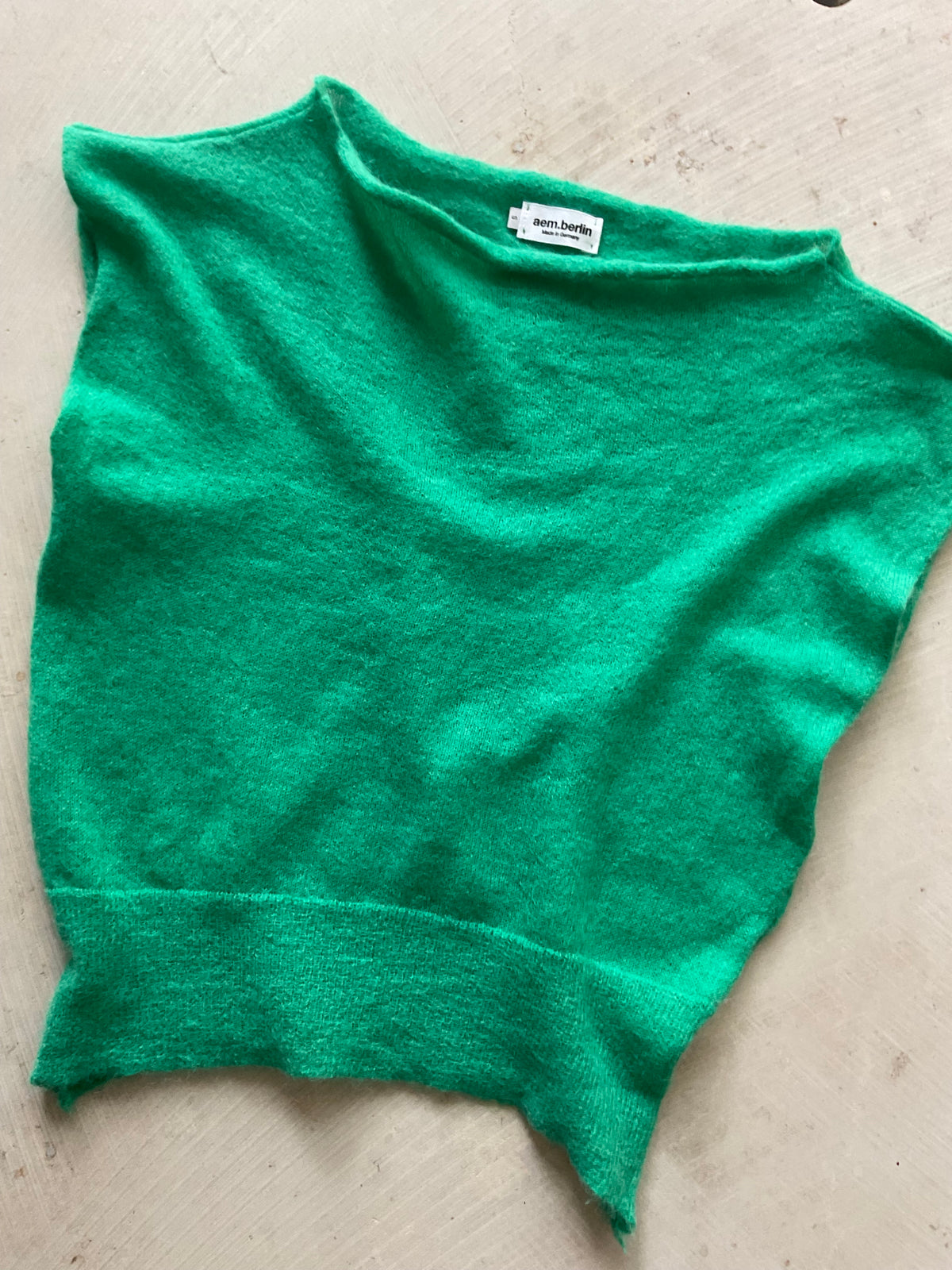 Luna — Baby Alpaca Suri Sleeveless Knit Top Jade Green.