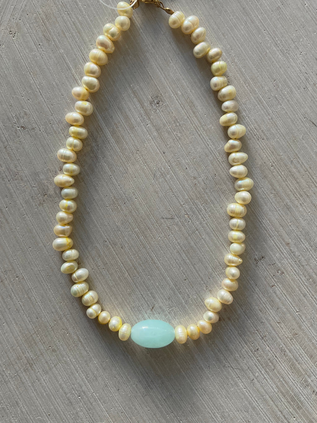 Freshwater Pearl & blue glass bead Necklace – One of a Kind