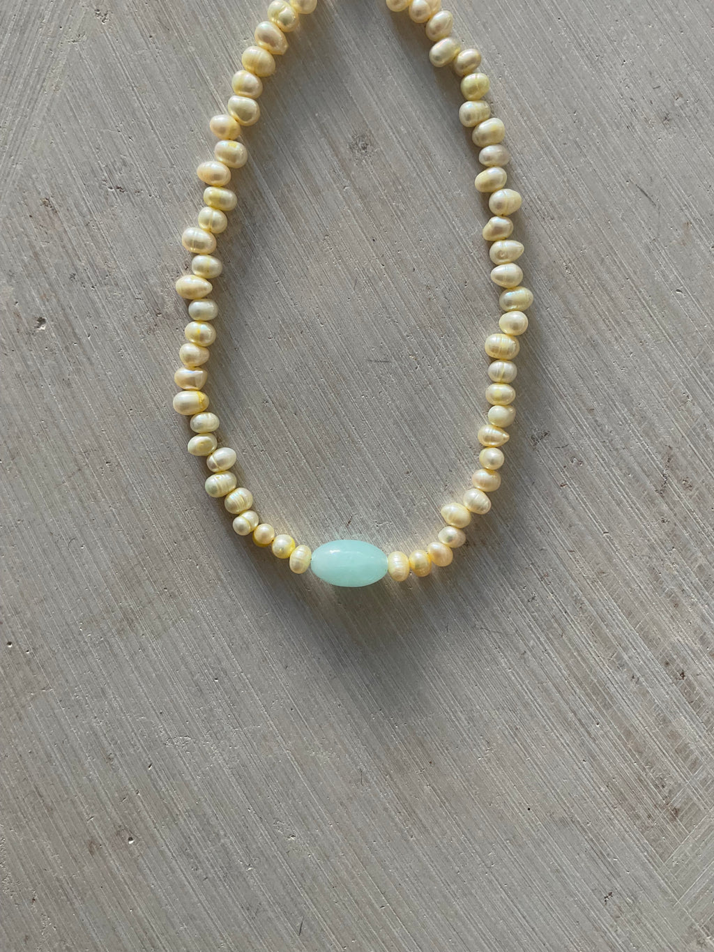 Freshwater Pearl & blue glass bead Necklace – One of a Kind