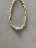 Freshwater Pearl & blue glass bead Necklace – One of a Kind