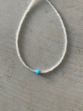 Faceted Glass Bead Necklace with Blue Centre Bead