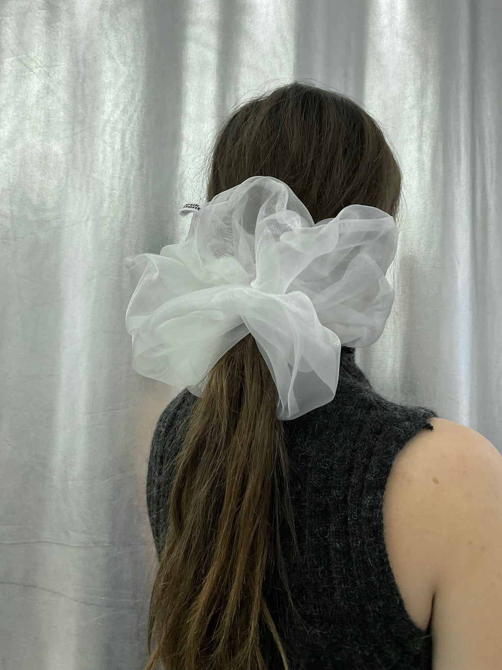 Big White Organza Scrunchie – Handmade in Berlin