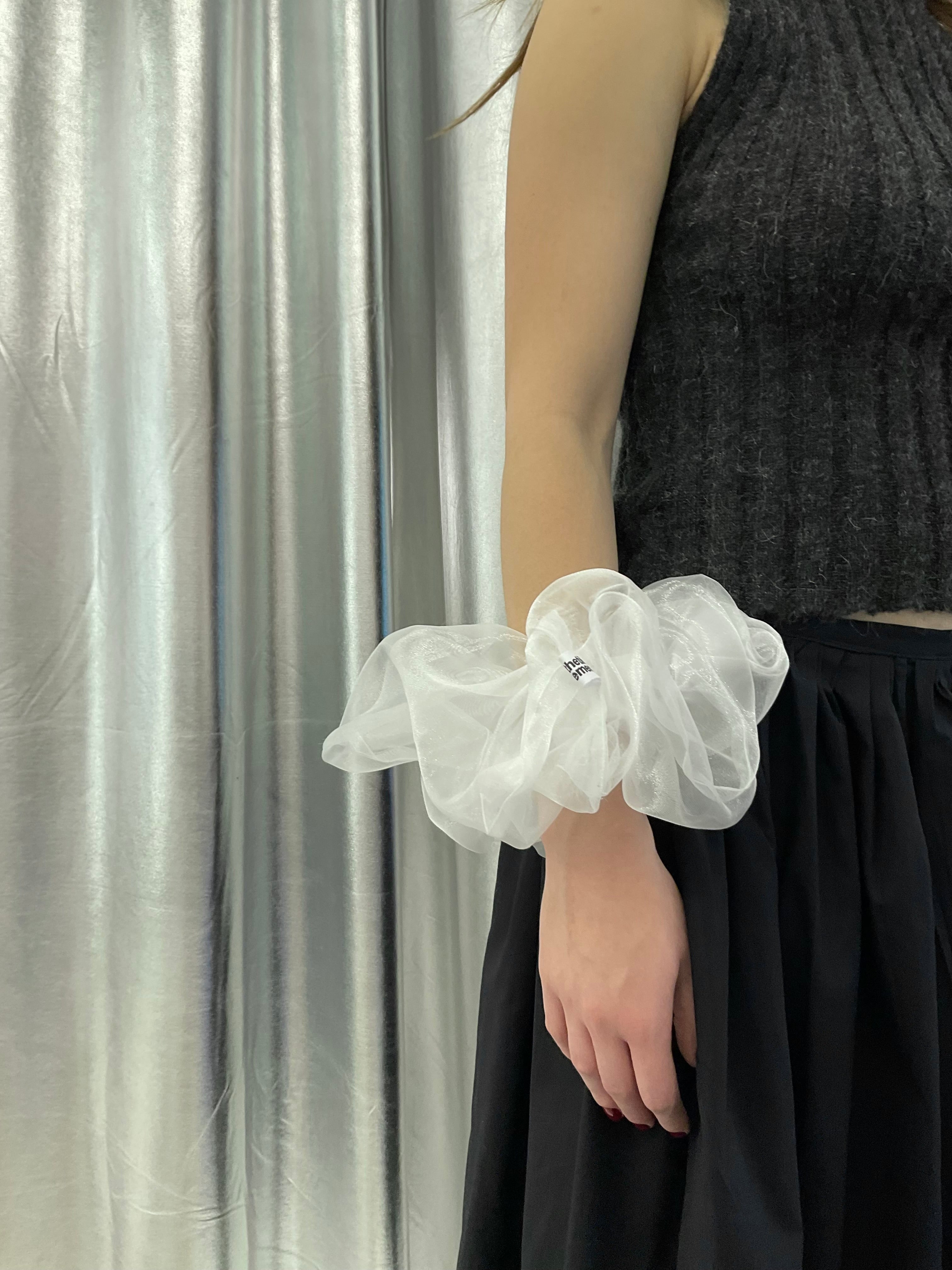 Big White Organza Scrunchie – Handmade in Berlin