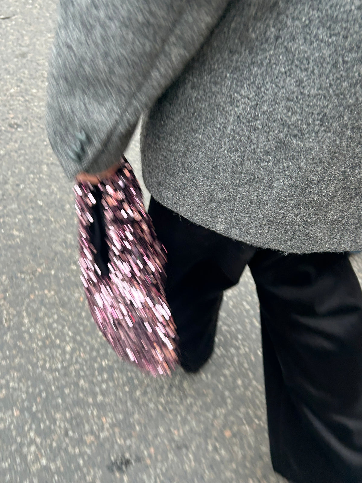 Mini Moonlight Hobo – Champagne Pink Sequin Handbag