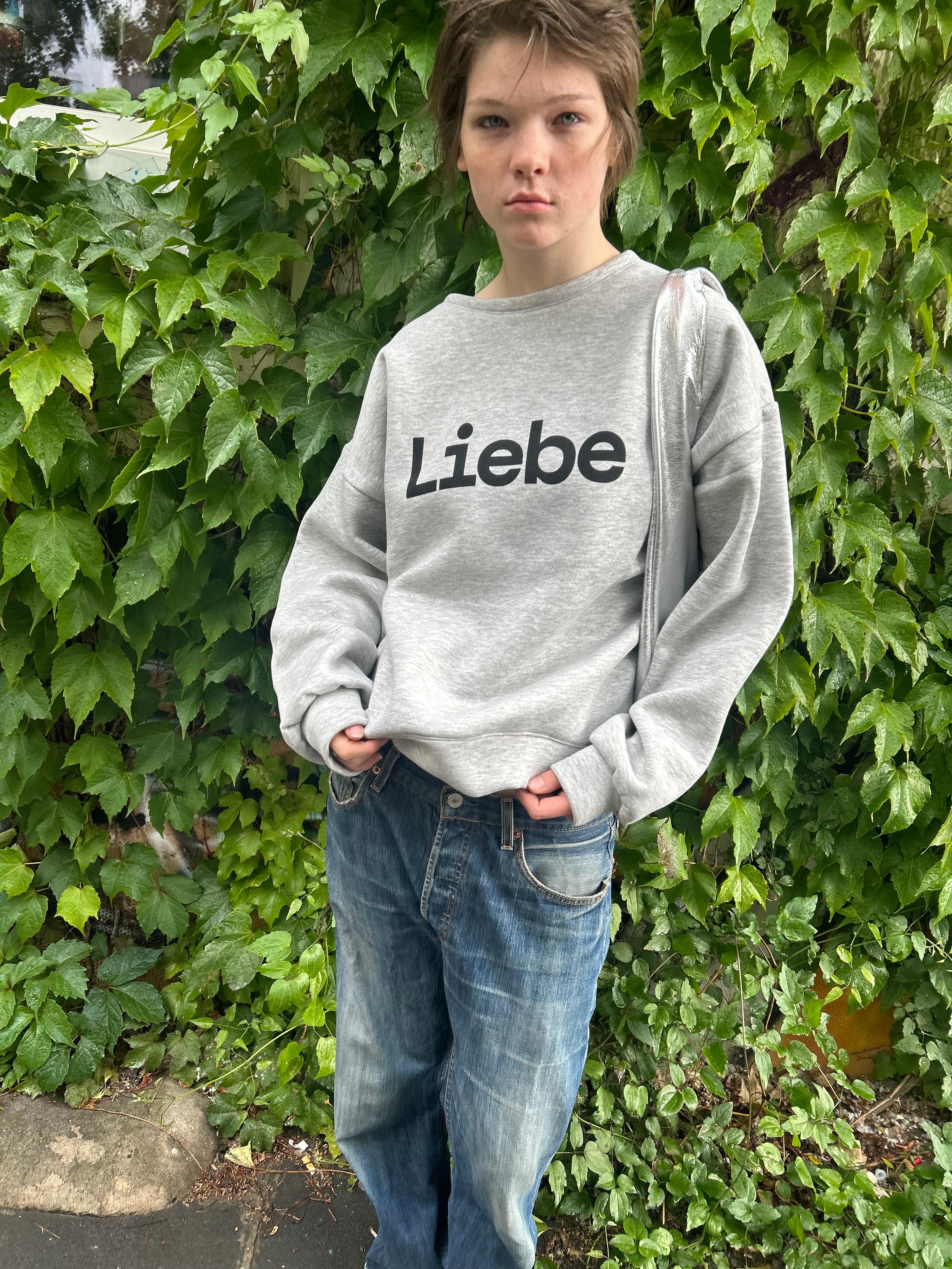 Liebe sweatshirt Pullover grey
